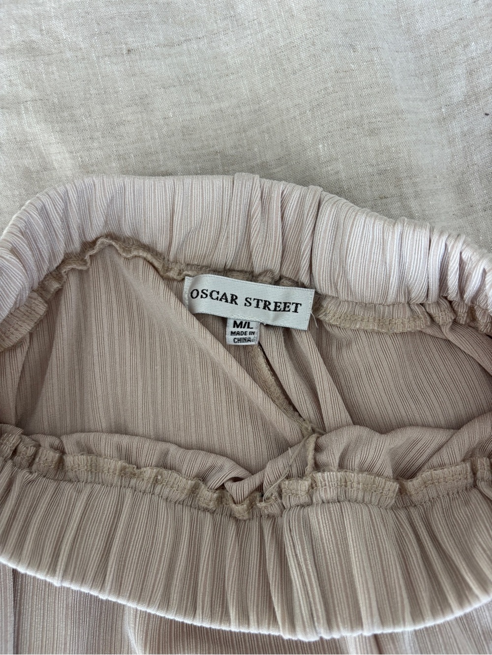 Neutral Taupe Ribbed Wide-Leg Pants - Picture 3 of 3